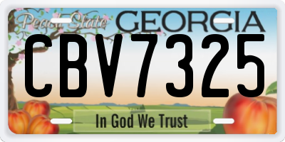 GA license plate CBV7325