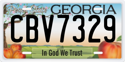 GA license plate CBV7329