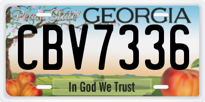 GA license plate CBV7336