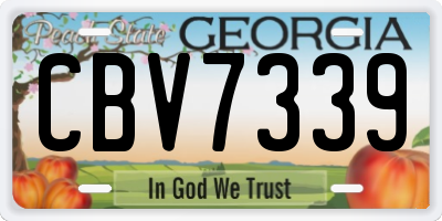 GA license plate CBV7339