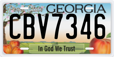 GA license plate CBV7346