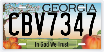 GA license plate CBV7347