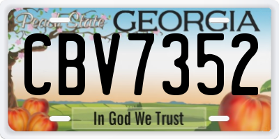 GA license plate CBV7352