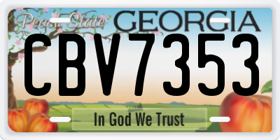 GA license plate CBV7353