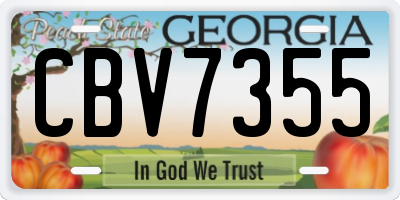 GA license plate CBV7355