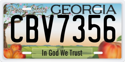 GA license plate CBV7356