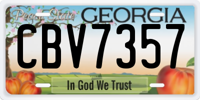 GA license plate CBV7357