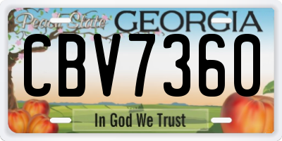 GA license plate CBV7360