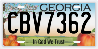 GA license plate CBV7362