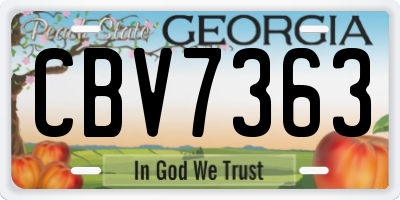 GA license plate CBV7363
