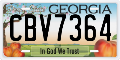 GA license plate CBV7364