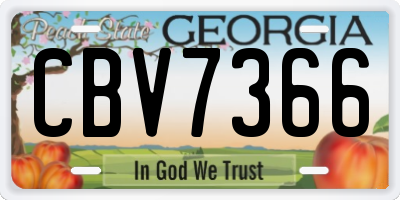 GA license plate CBV7366