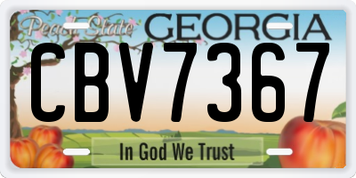 GA license plate CBV7367