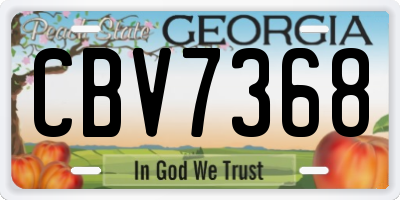 GA license plate CBV7368