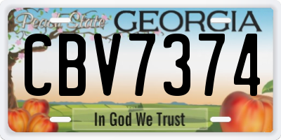 GA license plate CBV7374