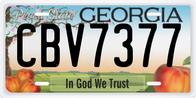 GA license plate CBV7377