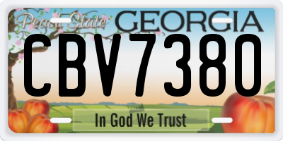 GA license plate CBV7380