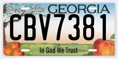 GA license plate CBV7381