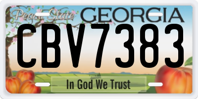 GA license plate CBV7383