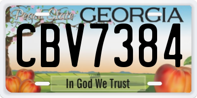GA license plate CBV7384