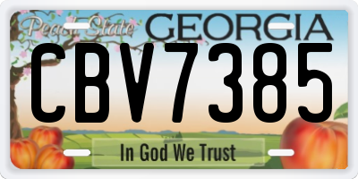GA license plate CBV7385