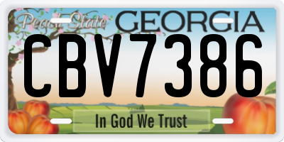GA license plate CBV7386
