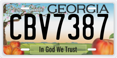 GA license plate CBV7387