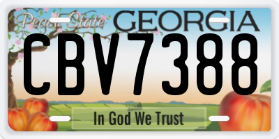 GA license plate CBV7388