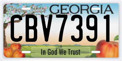 GA license plate CBV7391