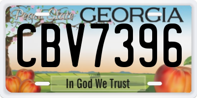 GA license plate CBV7396
