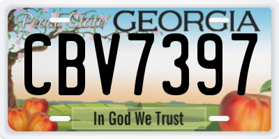 GA license plate CBV7397