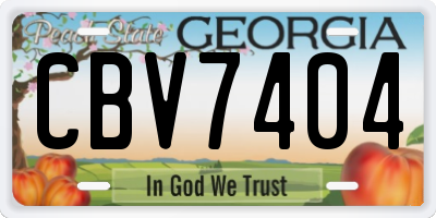 GA license plate CBV7404
