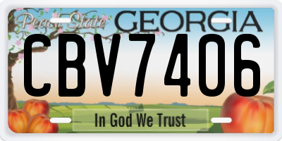 GA license plate CBV7406