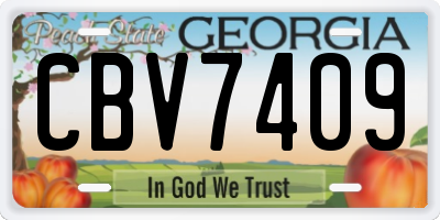 GA license plate CBV7409