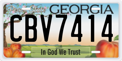 GA license plate CBV7414