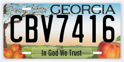 GA license plate CBV7416