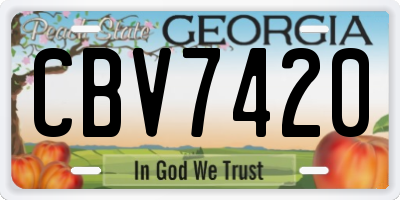 GA license plate CBV7420