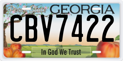 GA license plate CBV7422