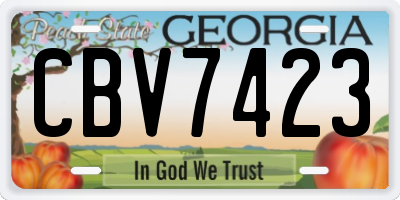 GA license plate CBV7423
