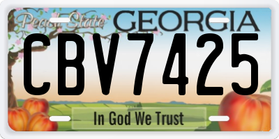 GA license plate CBV7425
