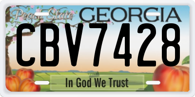 GA license plate CBV7428