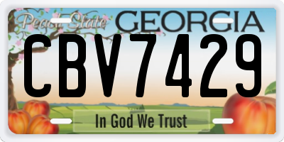 GA license plate CBV7429
