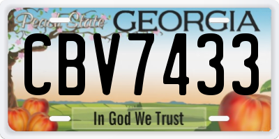 GA license plate CBV7433