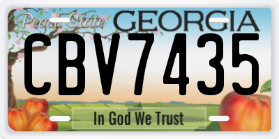 GA license plate CBV7435