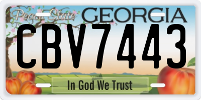 GA license plate CBV7443