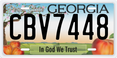 GA license plate CBV7448