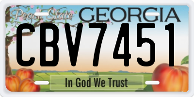 GA license plate CBV7451