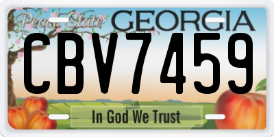 GA license plate CBV7459
