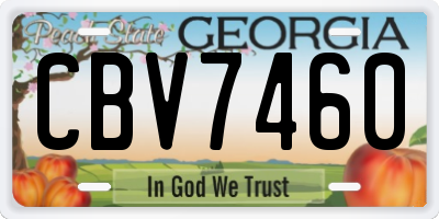 GA license plate CBV7460
