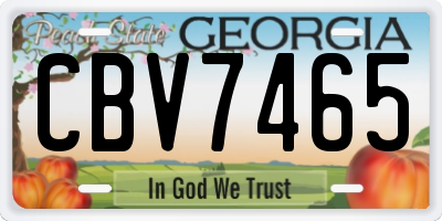 GA license plate CBV7465